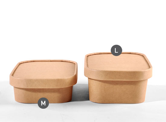 Tupper in cartone kraft con coperchio